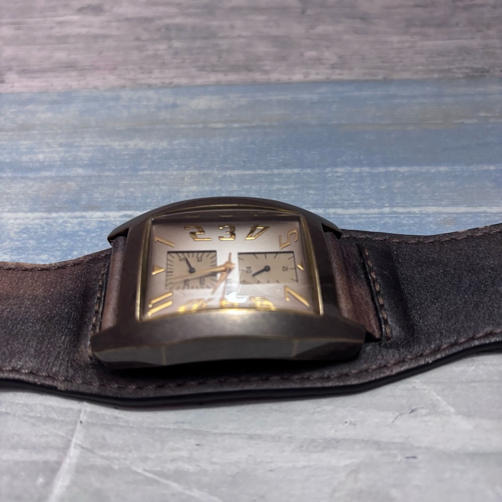 Guess Brown Rectangular Leather Watch - image 7